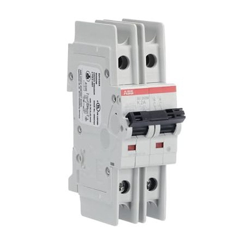 ABB SU200 M SU200 M Miniature Circuit Breaker, 2-Pole, 2A, Type K, 440V ac AC, 96 V dc DC, 15 kA Breaking Capacity