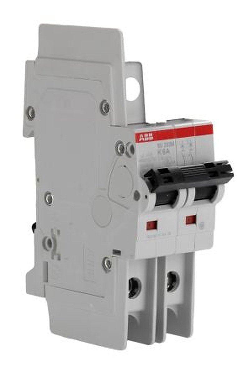 ABB System Pro M Compact SU200 M Miniature Circuit Breaker, 2-Pole, 6A, Type K, 440V ac AC, 440 V dc DC, 10 kA Breaking