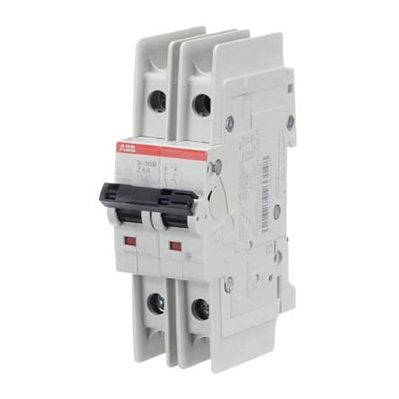 ABB SU200 M SU200 M Miniature Circuit Breaker, 2-Pole, 6A, Type Z, 440V ac AC, 96 V dc DC, 15 kA Breaking Capacity