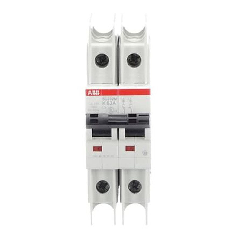 ABB SU200 M Miniature Circuit Breaker, 2-Pole, 63A, Type K, 440V ac AC, 96 V dc DC, 15 kA Breaking Capacity