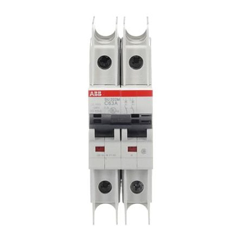 ABB SU200 M Miniature Circuit Breaker, 2-Pole, 63A, Type C, 440V ac AC, 96 V dc DC, 15 kA Breaking Capacity
