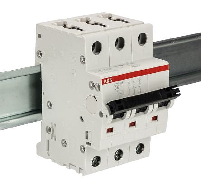 ABB System Pro M Compact S200M Miniature Circuit Breaker, 3-Pole, 6A, Type B, 440V ac AC, 12 V dc DC, 10 kA Breaking