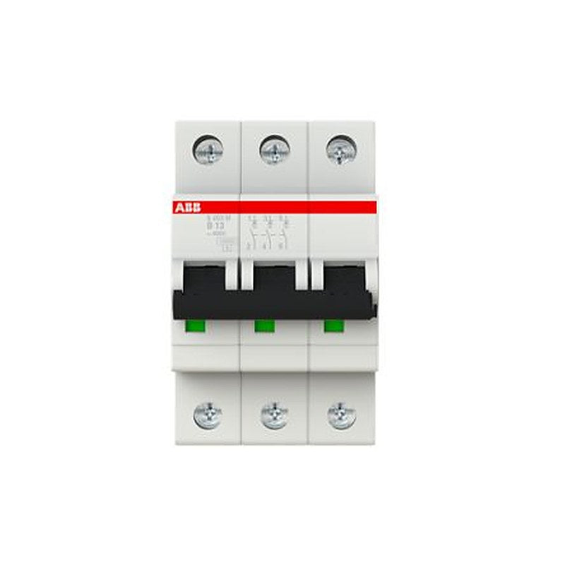 ABB System Pro M Compact S200M Miniature Circuit Breaker, 3-Pole, 13A, Type B, 400V ac AC, 125 V dc DC, 15 kA Breaking