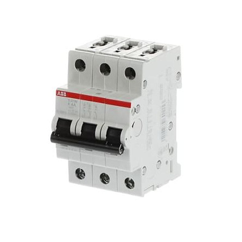 ABB System Pro M Compact S200M Miniature Circuit Breaker, 3-Pole, 4A, Type K, 400V ac AC, 125 V dc DC, 15 kA Breaking