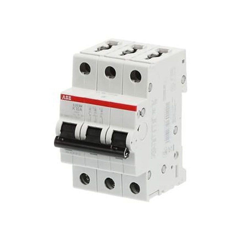ABB System Pro M Compact S200M Miniature Circuit Breaker, 3-Pole, 10A, Type K, 400V ac AC, 125 V dc DC, 15 kA Breaking