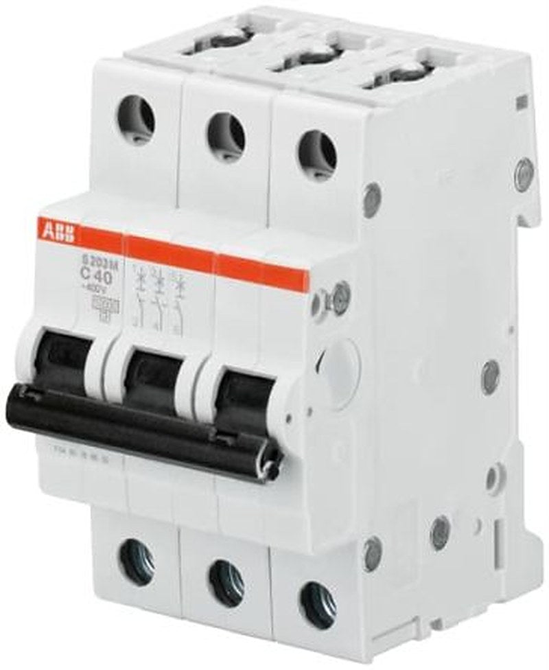 ABB System Pro M Compact S200M Miniature Circuit Breaker, 3-Pole, 20A, Type K, 400V ac AC, 125 V dc DC, 15 kA Breaking