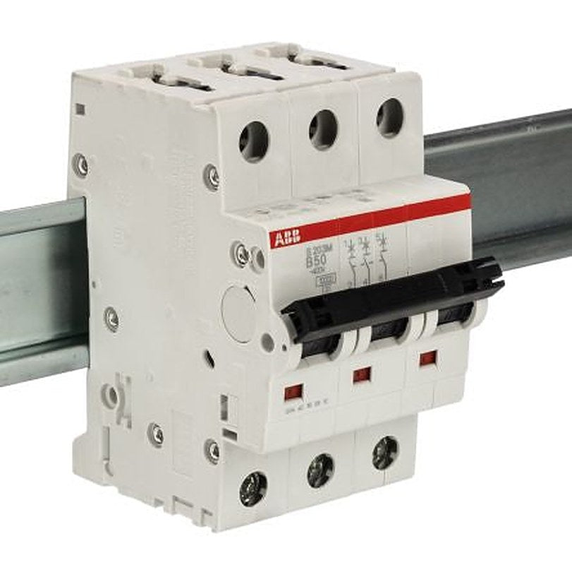 ABB System Pro M Compact S200M Miniature Circuit Breaker, 3-Pole, 50A, Type B, 440V ac AC, 12 V dc DC, 10 kA Breaking