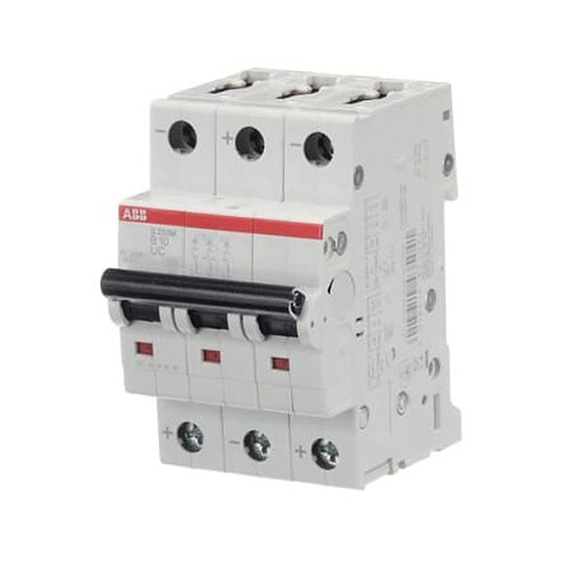 ABB System Pro M Compact S200 M UC Miniature Circuit Breaker, 3-Pole, 10A, Type B, 400V ac AC, 440 V dc DC, 10 kA