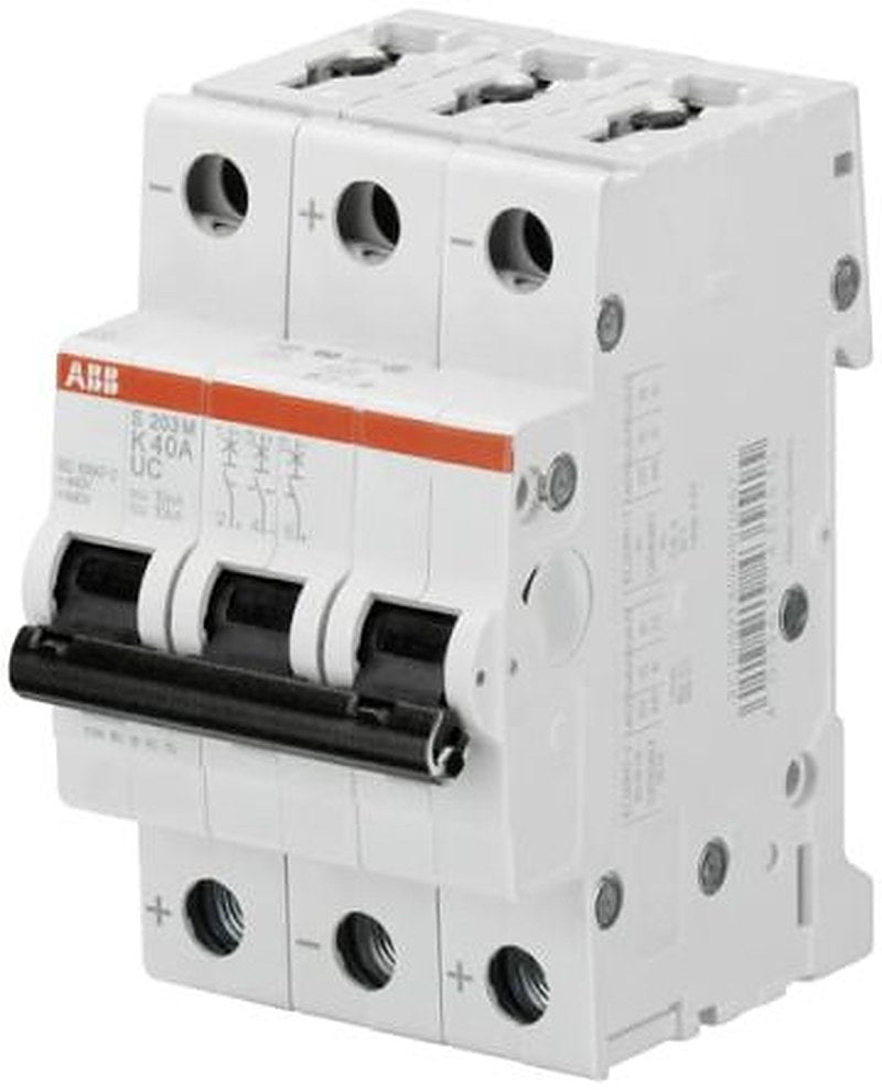 ABB System Pro M Compact S200 M UC Miniature Circuit Breaker, 3-Pole, 1A, Type Z, 400V ac AC, 440 V dc DC, 10 kA