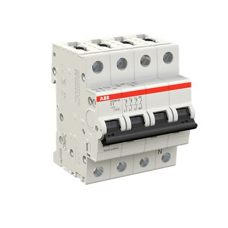 ABB System Pro M Compact S200M Miniature Circuit Breaker, 3-Pole, 3A, Type D, 400V ac AC, 125 V dc DC, 15 kA Breaking
