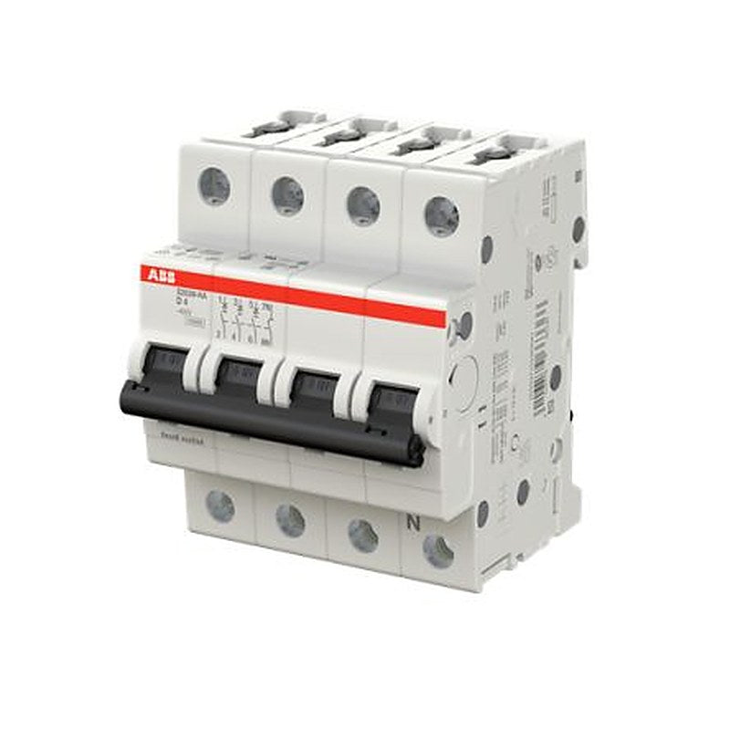 ABB System Pro M Compact S200M Miniature Circuit Breaker, 3-Pole, 4A, Type D, 400V ac AC, 125 V dc DC, 15 kA Breaking