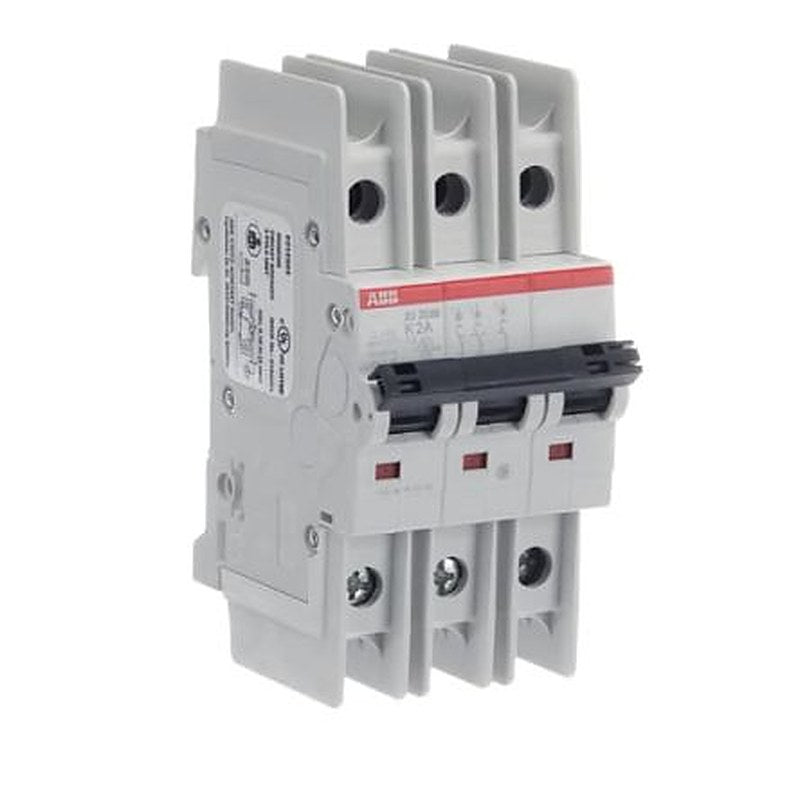 ABB SU200 M Miniature Circuit Breaker, 3-Pole, 2A, Type K, 400V ac AC, 96 V dc DC, 15 kA Breaking Capacity
