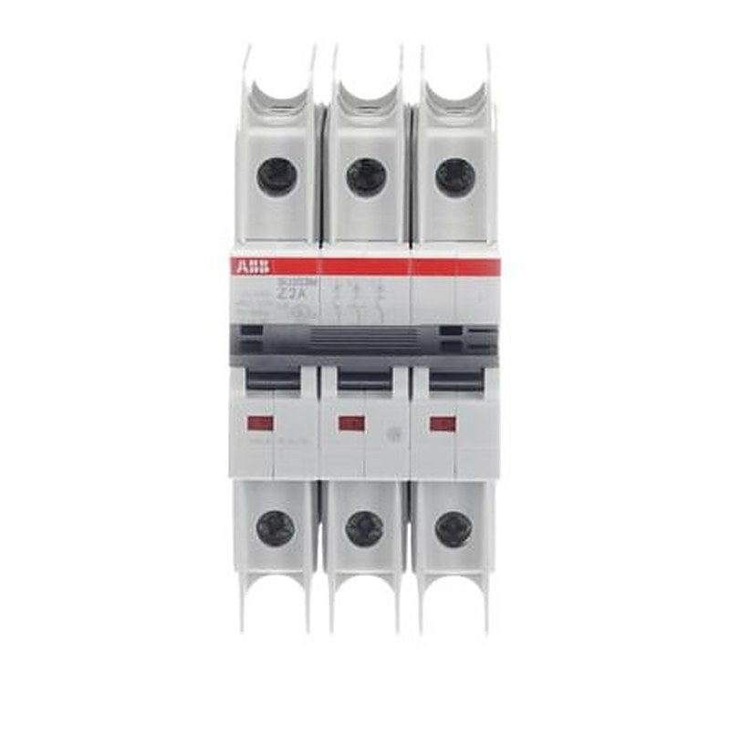 ABB SU200 M Miniature Circuit Breaker, 3-Pole, 2A, Type Z, 400V ac AC, 15 kA Breaking Capacity