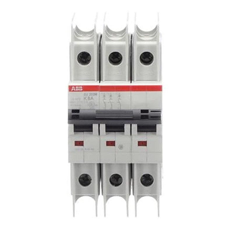 ABB SU200 M SU200 M Miniature Circuit Breaker, 3-Pole, 8A, Type K, 400V ac AC, 15 kA Breaking Capacity