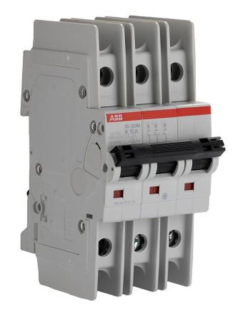 ABB System Pro M Compact SU200 M Miniature Circuit Breaker, 3-Pole, 10A, Type K, 400V ac AC, 400 V dc DC, 10 kA Breaking