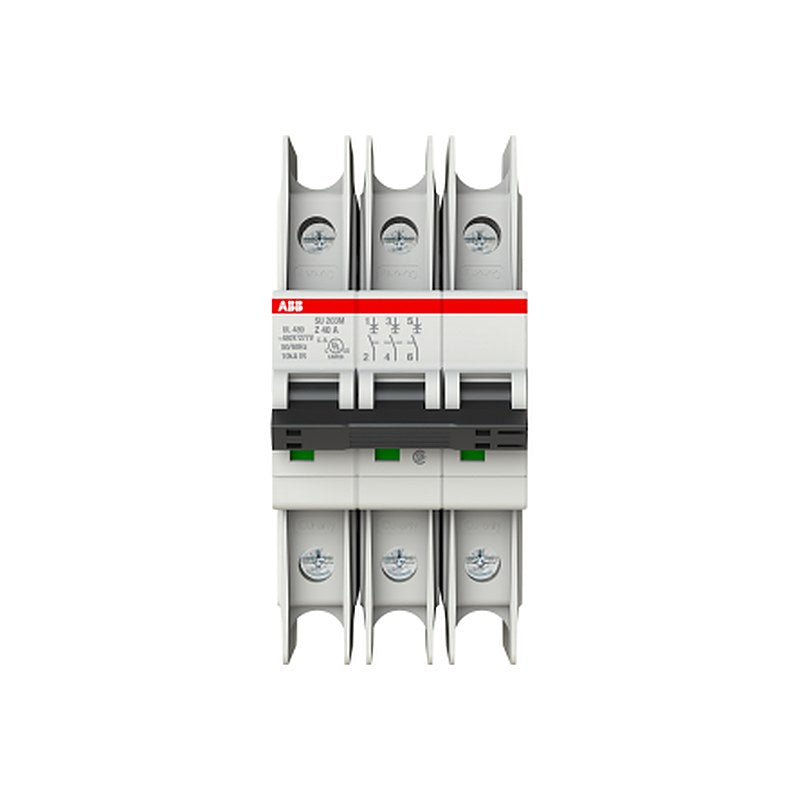 ABB System Pro M Compact SU200 M Miniature Circuit Breaker, 3-Pole, 40A, Type Z, 400V ac AC, 10 kA Breaking Capacity
