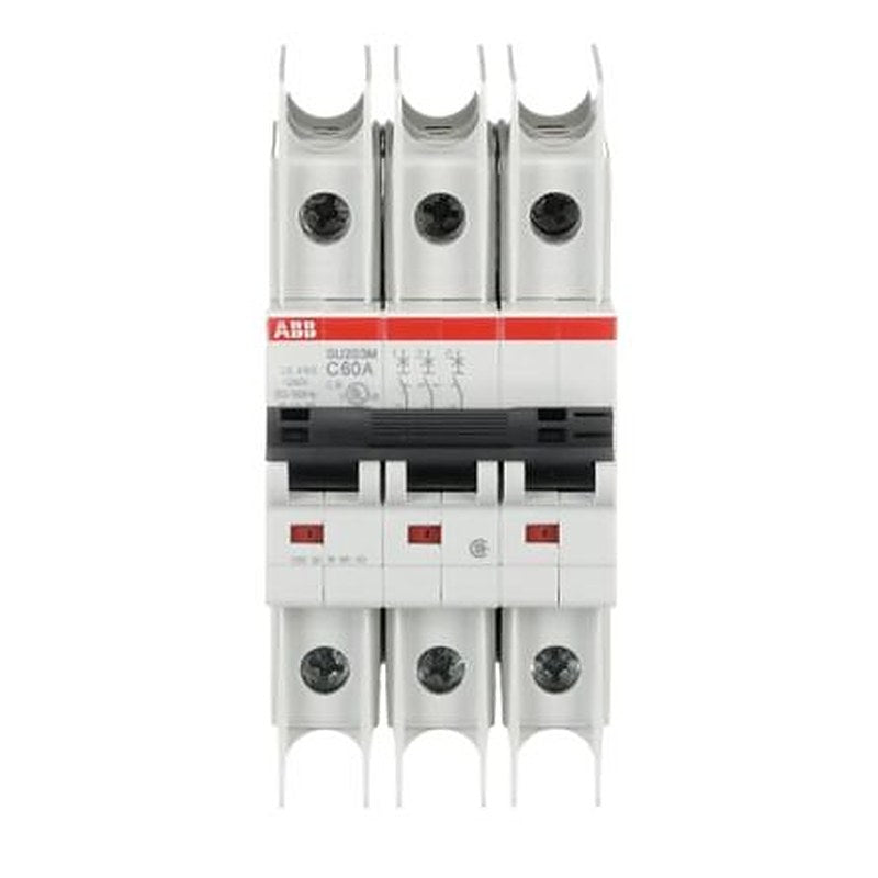 ABB SU200 M Miniature Circuit Breaker, 3-Pole, 60A, Type C, 400V ac AC, 15 kA Breaking Capacity