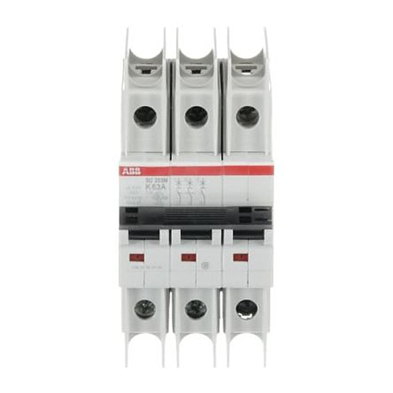 ABB SU200 M Miniature Circuit Breaker, 3-Pole, 63A, Type K, 400V ac AC, 15 kA Breaking Capacity