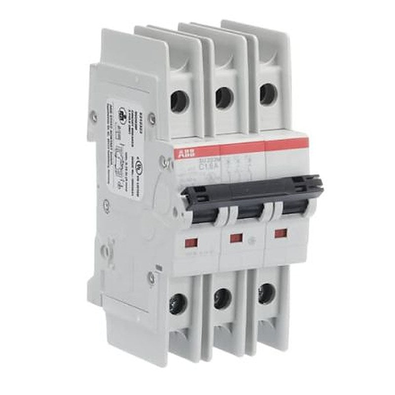 ABB SU200 M Miniature Circuit Breaker, 3-Pole, 1.6A, Type C, 400V ac AC, 15 kA Breaking Capacity