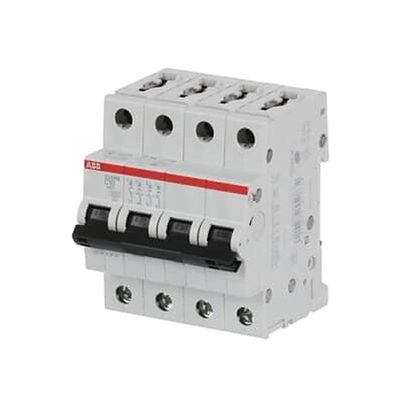 ABB System Pro M Compact S200M Miniature Circuit Breaker, 4-Pole, 10A, Type C, 400V ac AC, 125 V dc DC, 15 kA Breaking