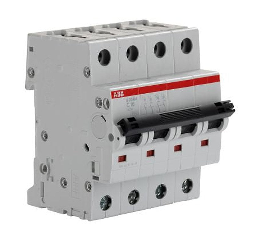 ABB System Pro M Compact S200M Miniature Circuit Breaker, 4-Pole, 16A, Type C, 125V ac AC, 440 V dc DC, 15 kA Breaking