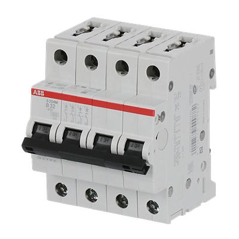 ABB System Pro M Compact S200M Miniature Circuit Breaker, 4-Pole, 32A, Type B, 400V ac AC, 12 V dc DC, 15 kA Breaking