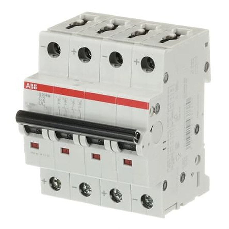 ABB System Pro M Compact S200 M UC Miniature Circuit Breaker, 4-Pole, 2A, Type C, 400V ac AC, 440 V dc DC, 15 kA