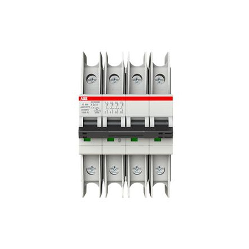 ABB SU200 M Miniature Circuit Breaker, 4-Pole, 20A, Type K, 480V ac AC, 400 V dc DC, 15 kA Breaking Capacity