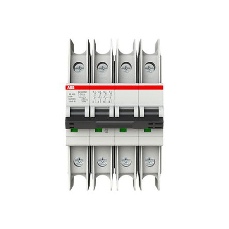 ABB SU200 M Miniature Circuit Breaker, 4-Pole, 50A, Type C, 240V ac AC, 25 kA Breaking Capacity