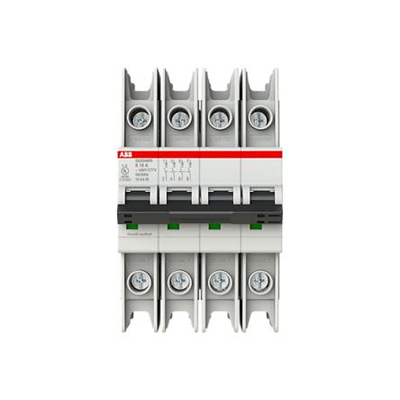 ABB System Pro M Compact SU200 MR Miniature Circuit Breaker, 4-Pole, 16A, Type K, 400V ac AC, 400 V dc DC, 15 kA