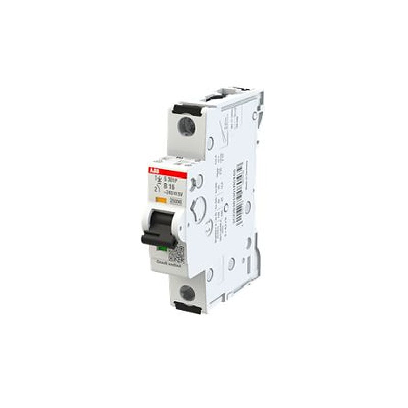 ABB System Pro M Compact S301 Miniature Circuit Breaker, 1-Pole, 16A, Type B, 415V ac AC, 125 V dc DC, 25 kA Breaking