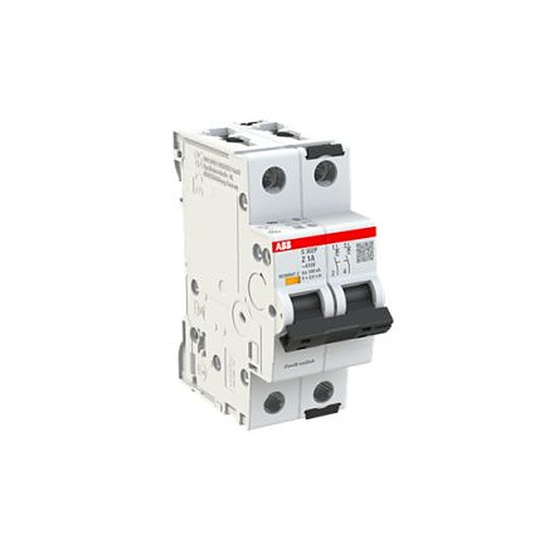 ABB System Pro M Compact S300P Miniature Circuit Breaker, 2-Pole, 1A, Type Z, 415V ac AC, 125 V dc DC, 25 kA Breaking