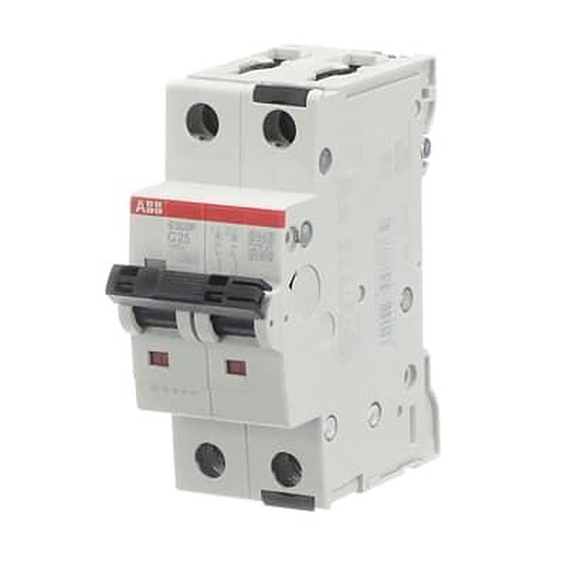 ABB System Pro M Compact S302 Miniature Circuit Breaker, 2-Pole, 25A, Type C, 415V ac AC, 125 V dc DC, 25 kA Breaking