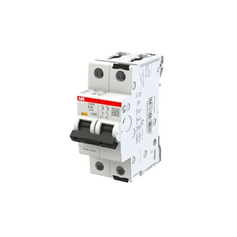 ABB System Pro M Compact S302 Miniature Circuit Breaker, 2-Pole, 63A, Type B, 415V ac AC, 125 V dc DC, 25 kA Breaking