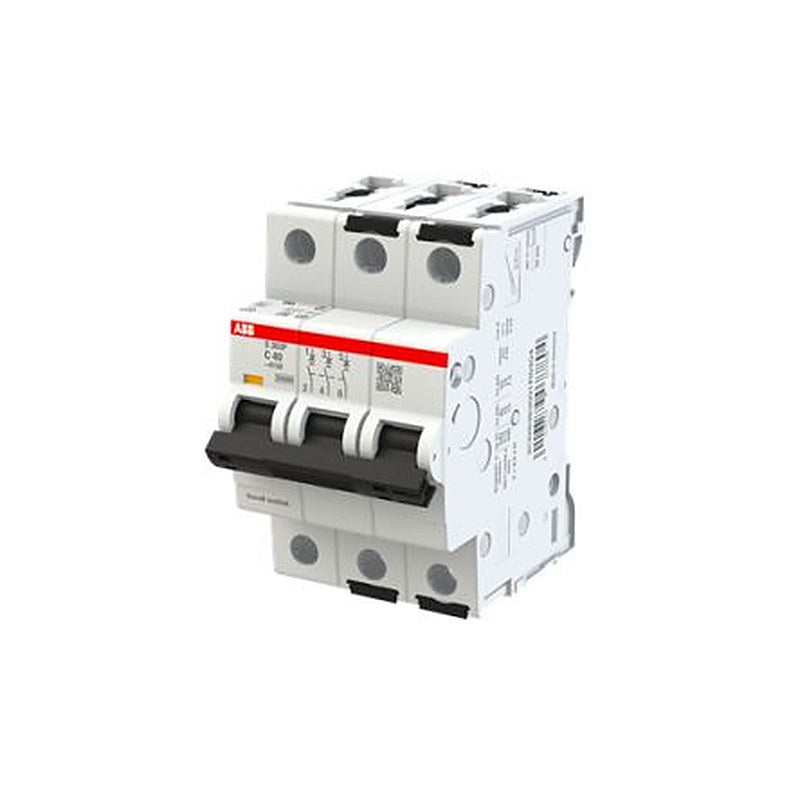 ABB System Pro M Compact S303 Miniature Circuit Breaker, 3-Pole, 40A, Type C, 415V ac AC, 125 V dc DC, 25 kA Breaking