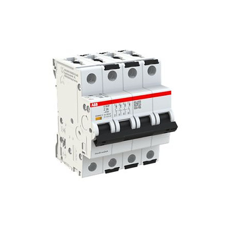 ABB System Pro M Compact S300P Miniature Circuit Breaker, 4-Pole, 3A, Type Z, 415V ac AC, 125 V dc DC, 100 kA Breaking