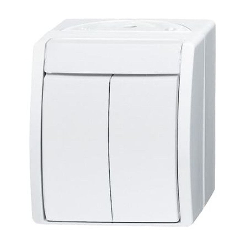 ABB White, 1 Way Rocker, 2 Gang, 2CKA001085A