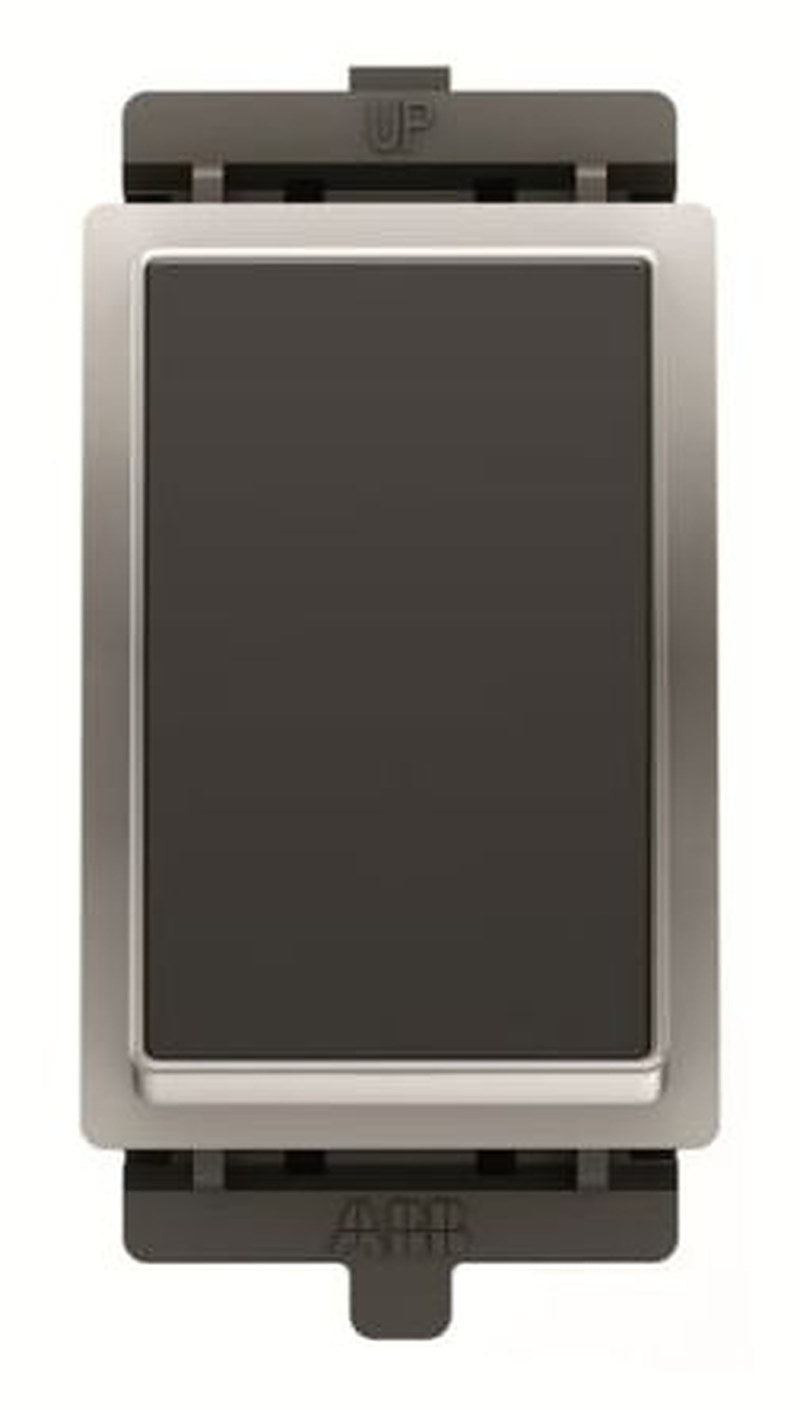 ABB Black, 2 Way Push Button, 1 Gang, Millenium