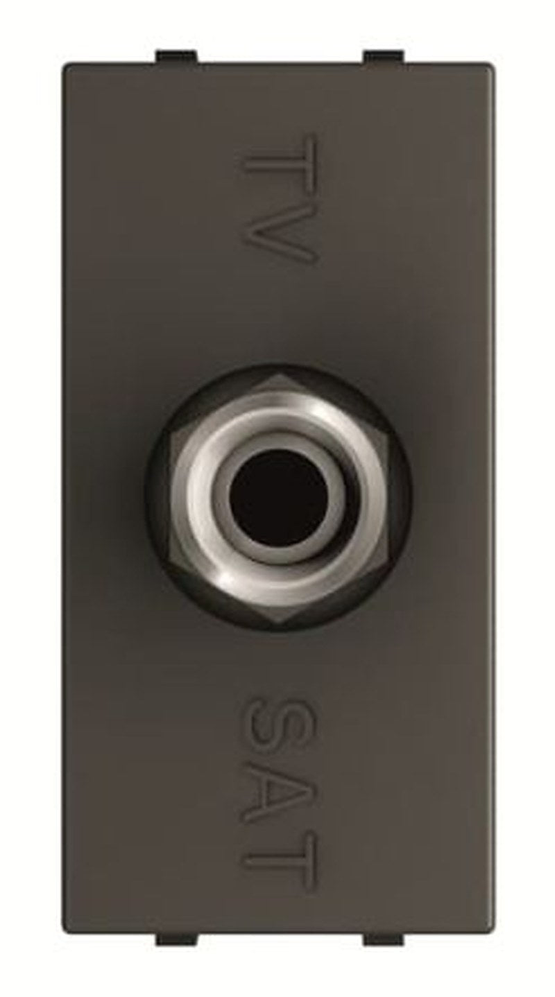 ABB SAT Black Female 1 Outlet Socket, Flush