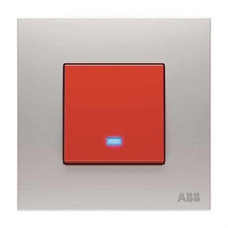 ABB Silver, 1 Way Push Button, 1 Gang, AM1