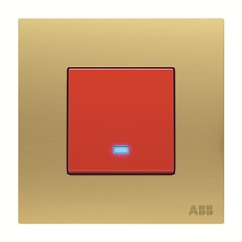 ABB Gold, 1 Way Push Button, 1 Gang, AM1