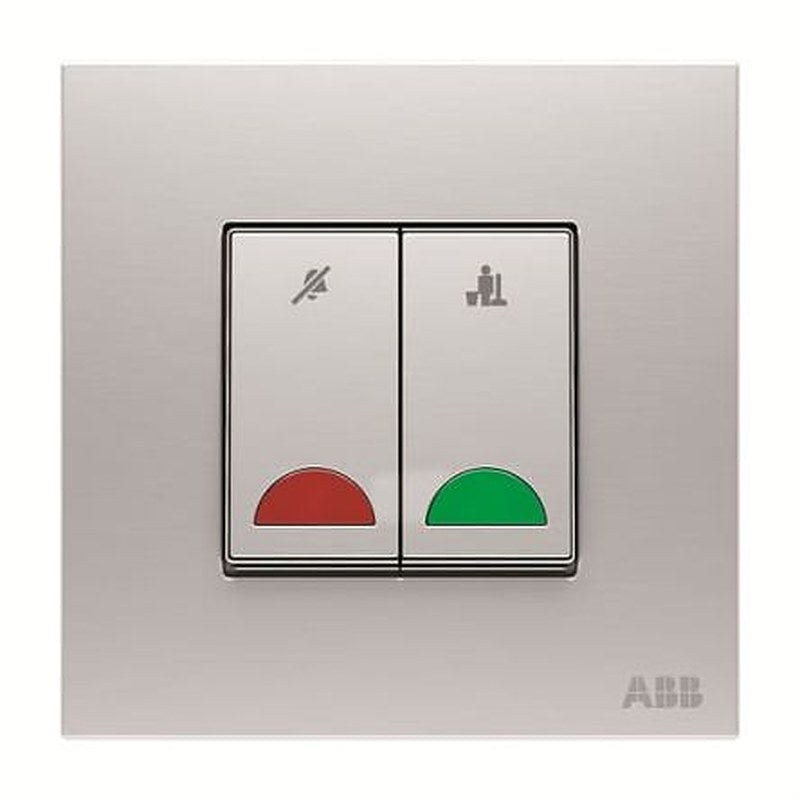 ABB Silver, 1 Way Push Button, 2 Gang, AM4