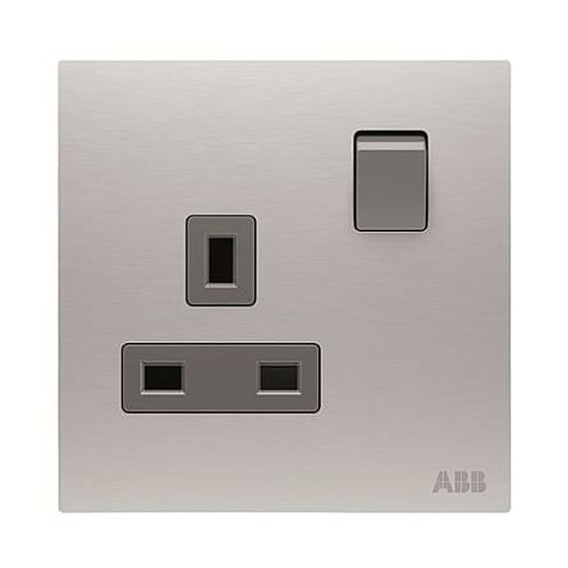 ABB Design Millenium Silver 1 Gang Electrical Socket, 13A, Outlet Socket
