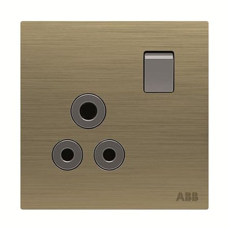 ABB Design Millenium Gold Electrical Socket, 13A, Round