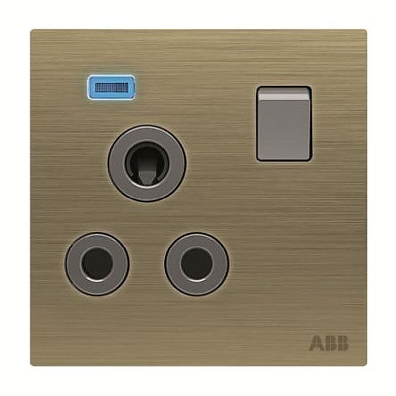 ABB Gold Electrical Socket, 15A, Round