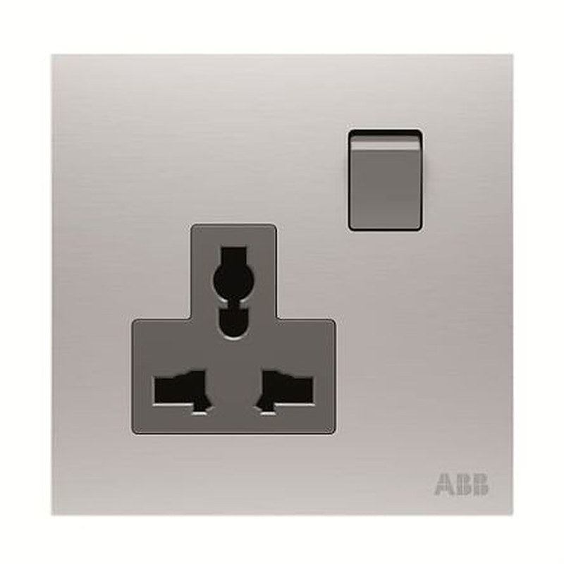ABB BS - Niessen Silver 1 Gang Electrical Socket, 13A, Universal