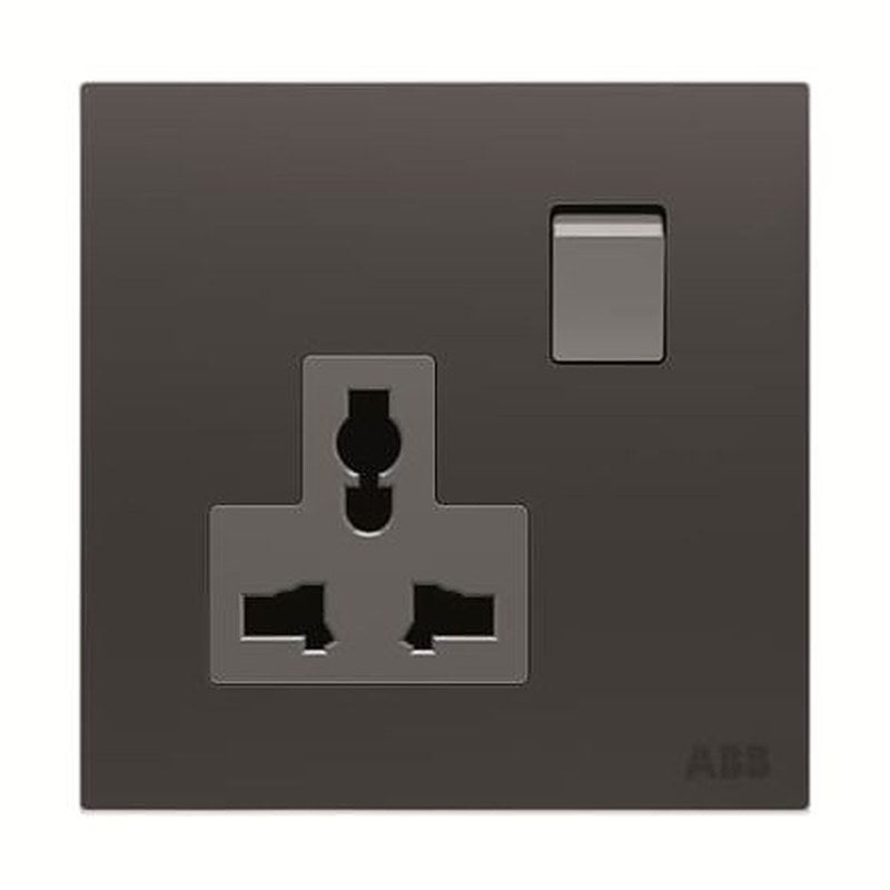 ABB Design Millenium Black 1 Gang Plug Socket, 13A Indoor, BS