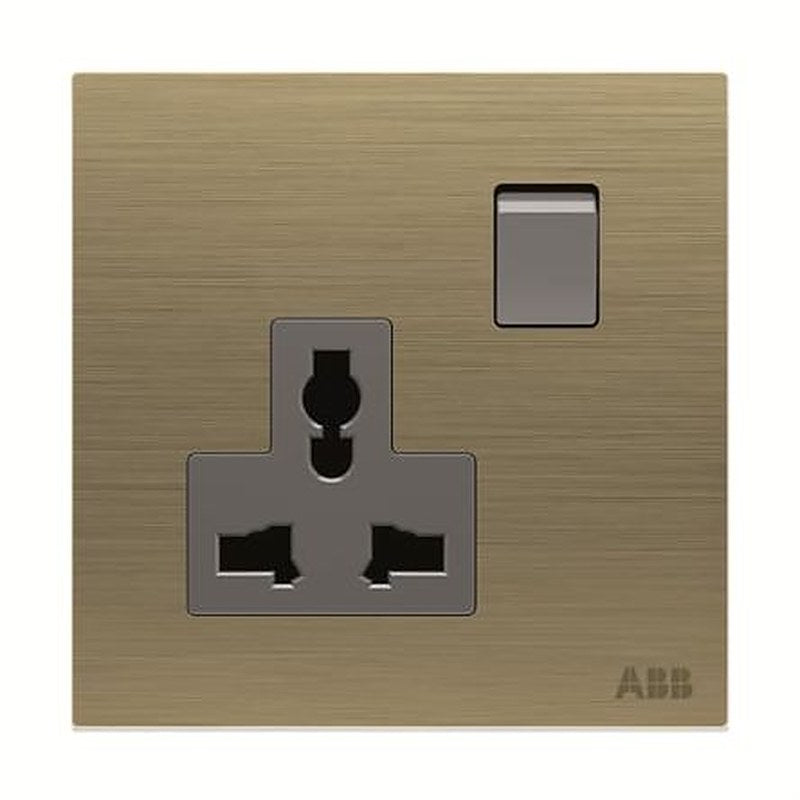 ABB Gold 1 Gang Plug Socket, 13A Outdoor, BS