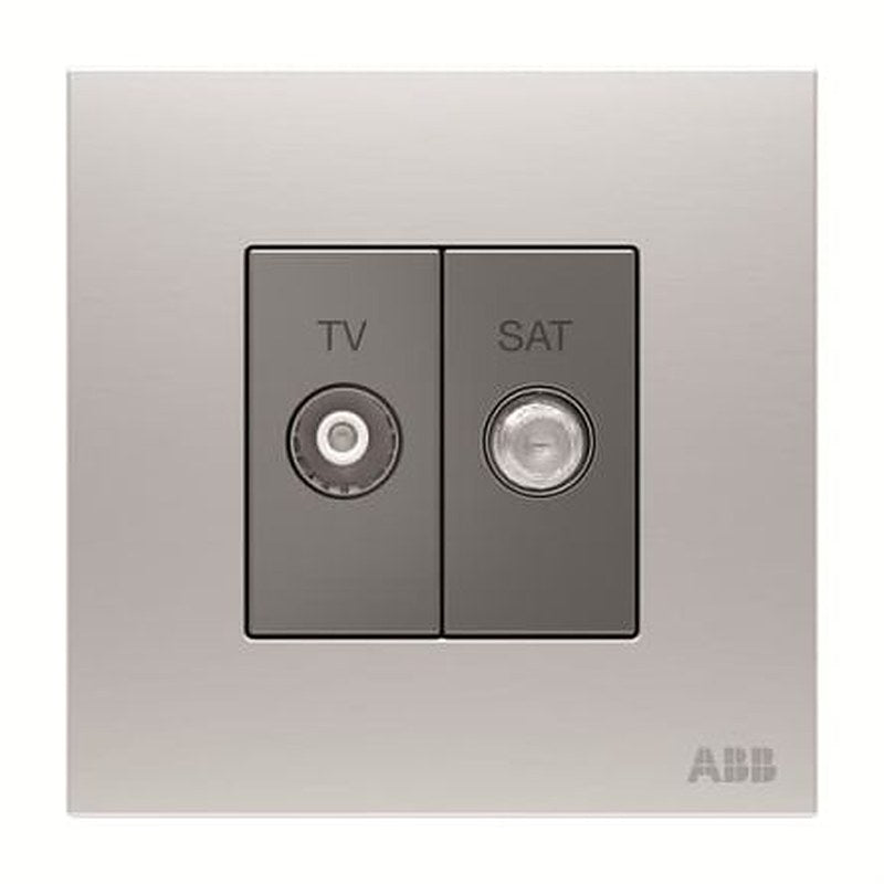 ABB Female 2 Outlet TV Aerial Connector, Flush