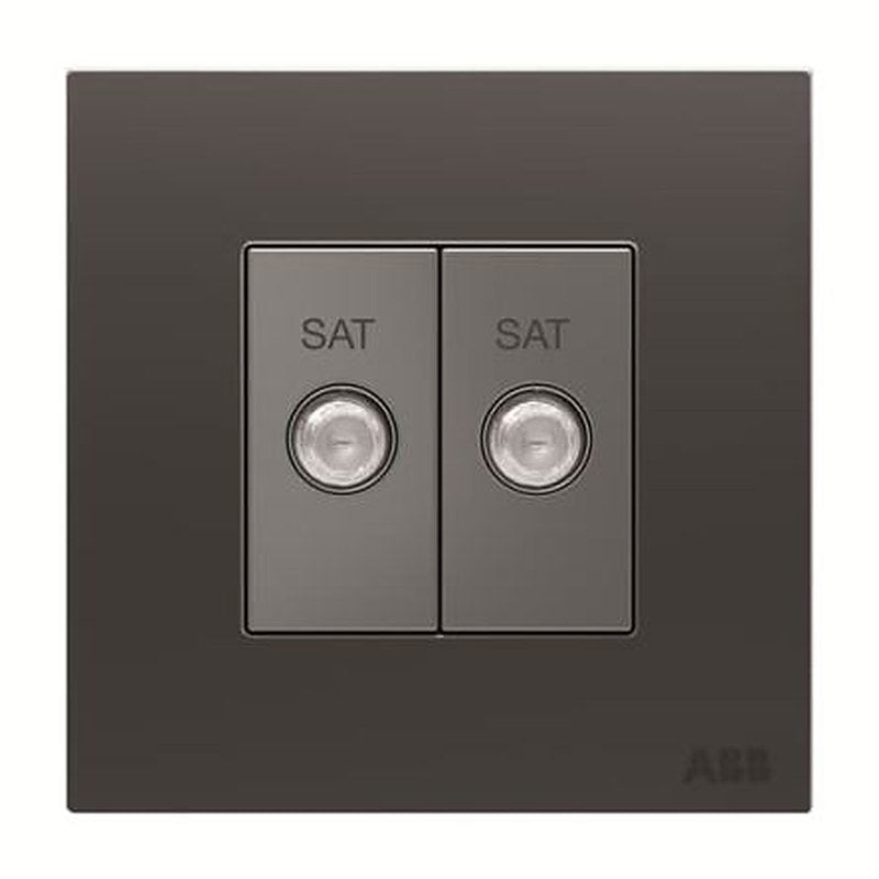 ABB SAT Female 2 Outlet Socket, Flush